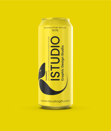 Logo on can designed by iStudio Smart Art